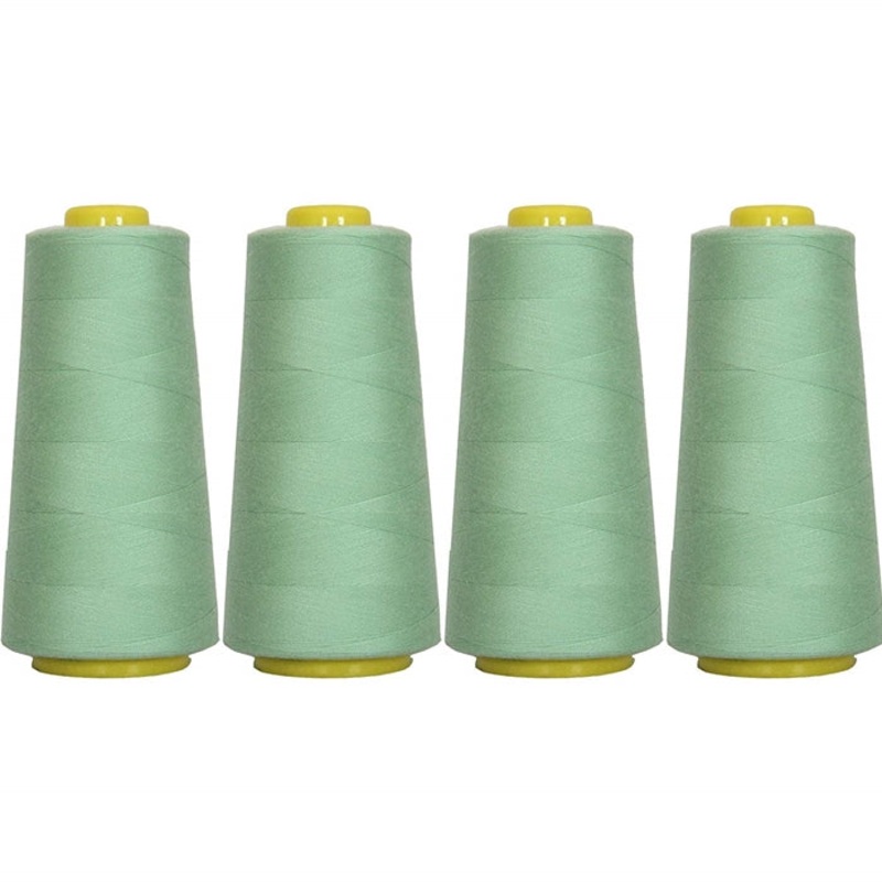 Four Cone Set of Polyester Serger Thread – Mint Green 370 – 2750 Yards Each