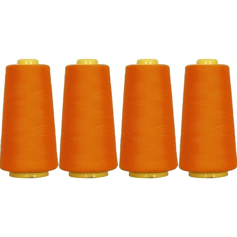 Four Cone Set of Polyester Serger Thread – Orange Yellow 478 – 2750 Yards Each