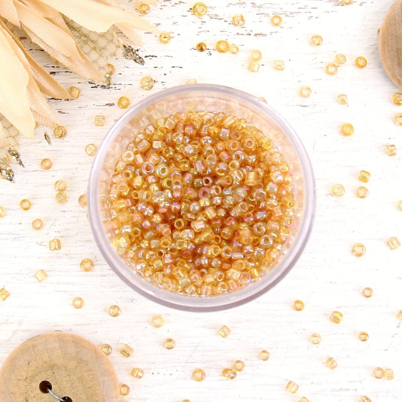 Light Gold Glass Seed Beads, Size 12, Round