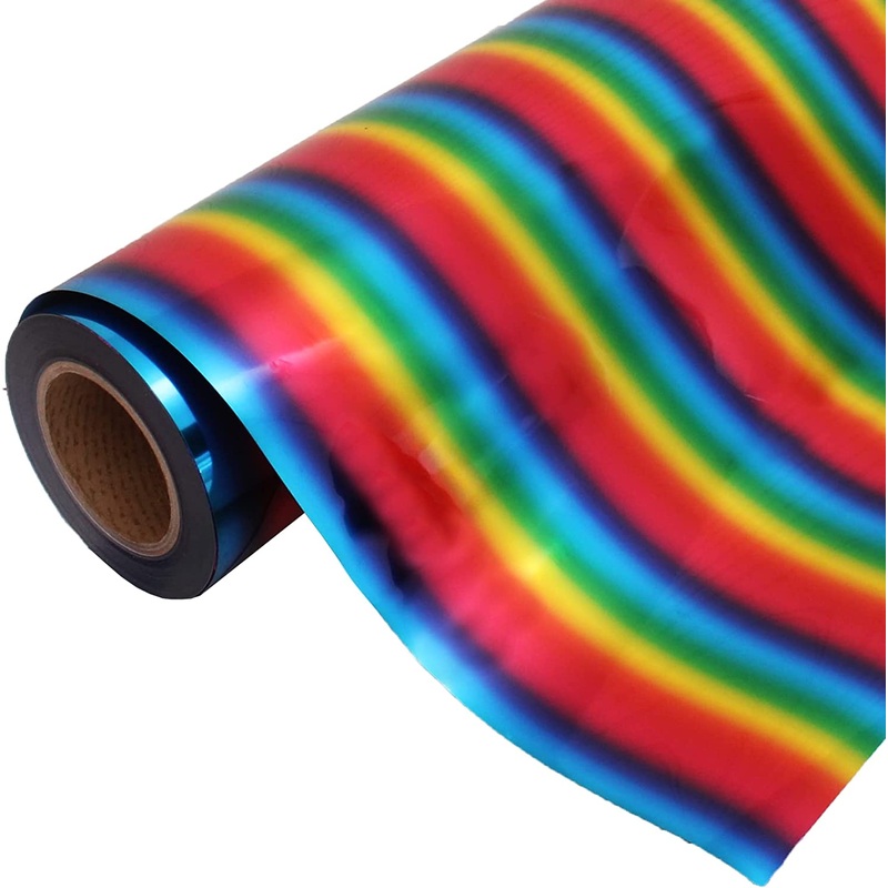 Rainbow Metallic Foil Heat Transfer Vinyl 20″ Wide Sold By The Yard