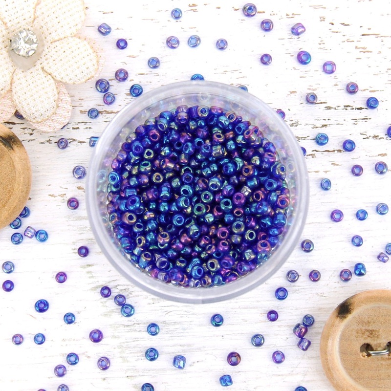 Royal Blue Glass Seed Beads, Size 12, Round