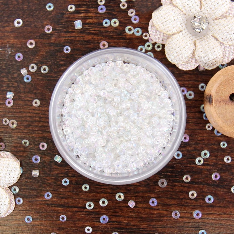 White Glass Seed Beads, Size 12, Round