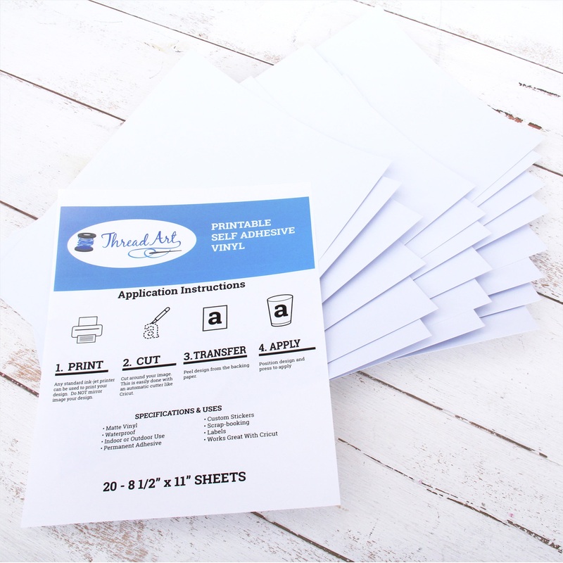 20 Sheets of Printable Sticker Vinyl – Inkjet or Laser Printer