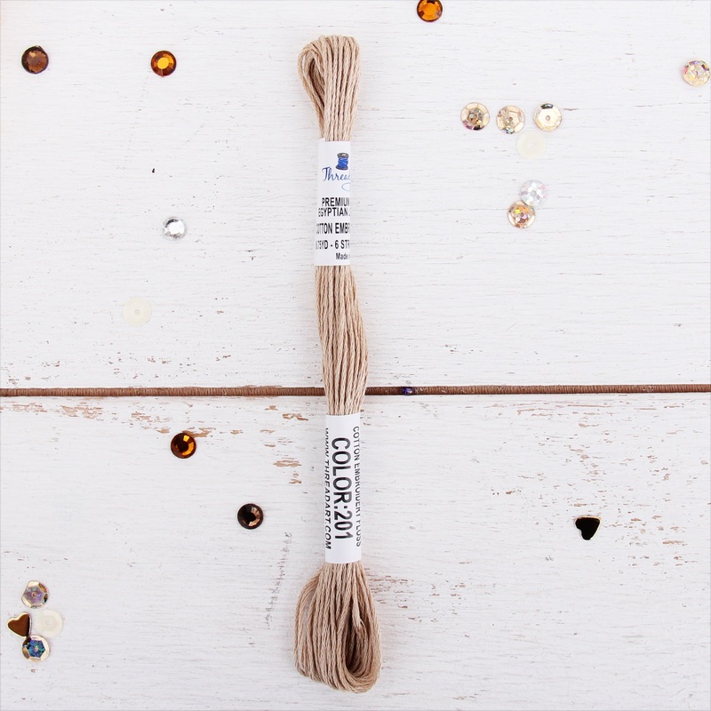 Beige Premium Cotton Embroidery Floss – Six Strand Thread – No. 201