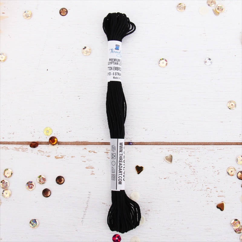 Black Premium Cotton Embroidery Floss – Six Strand Thread – No. 409