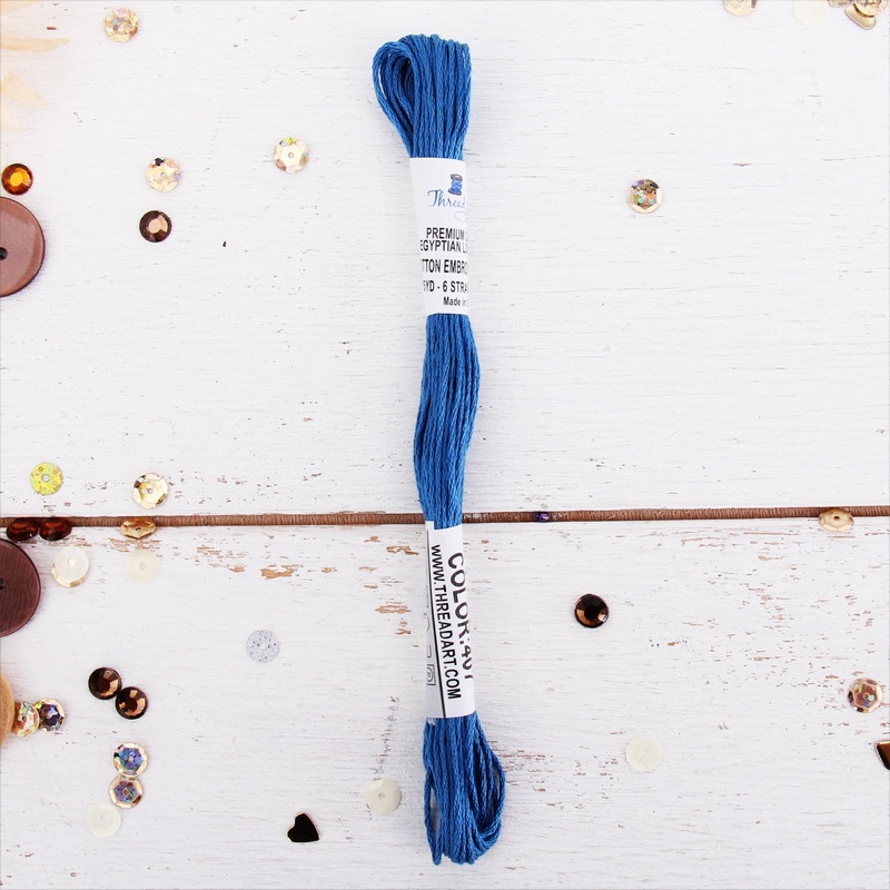 Blue Premium Cotton Embroidery Floss – Six Strand Thread – No. 407