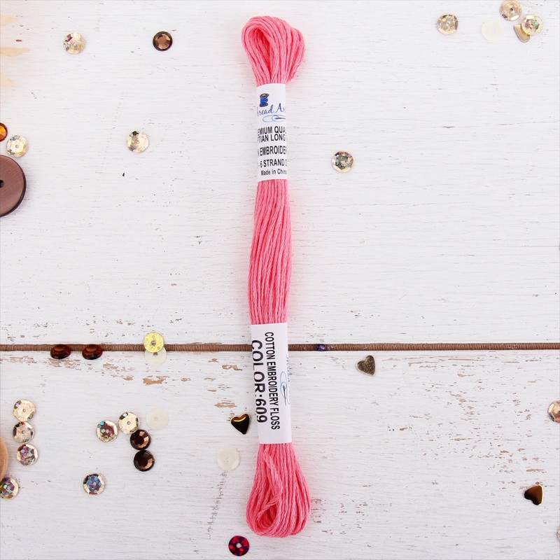 Bright Pink Premium Cotton Embroidery Floss – Six Strand Thread – No. 609