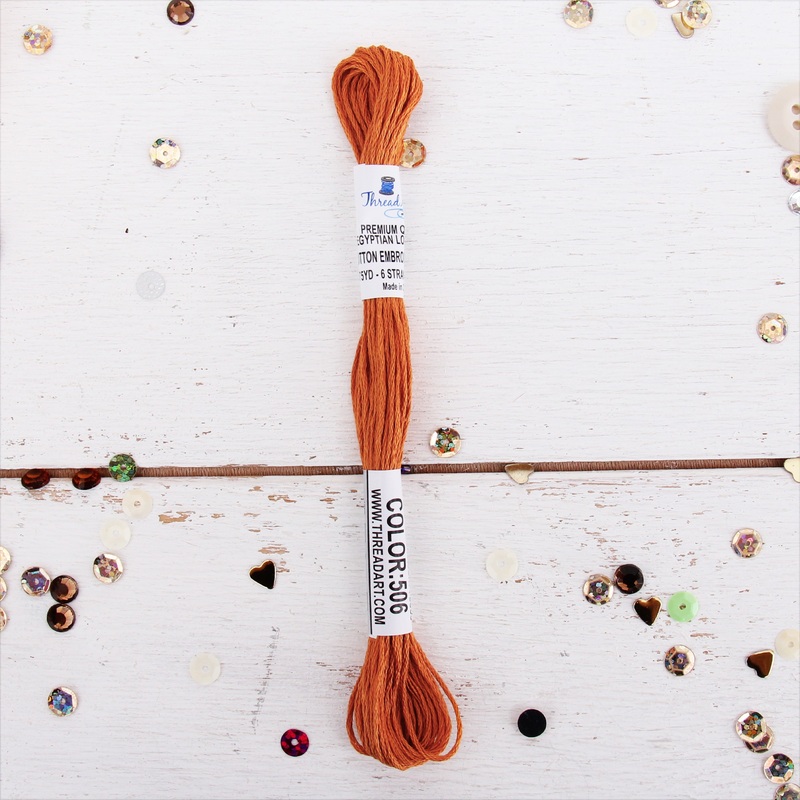 Golden Brown Premium Cotton Embroidery Floss – Six Strand Thread – No. 506
