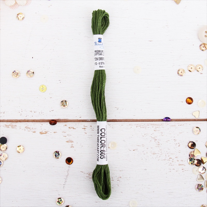 Hunter Green Premium Cotton Embroidery Floss – Six Strand Thread – No. 605