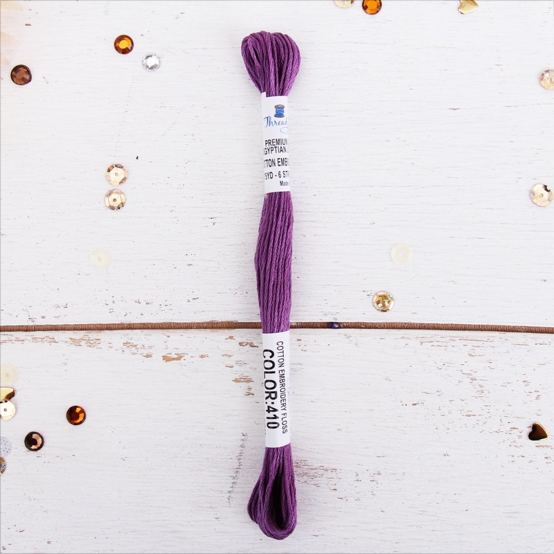 Purple Premium Cotton Embroidery Floss – Six Strand Thread – No. 410