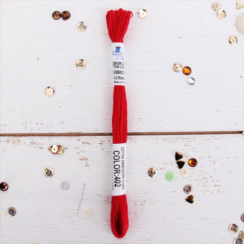 Red Premium Cotton Embroidery Floss – Six Strand Thread – No. 402