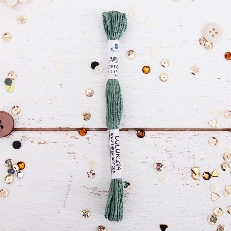 Sea Green Premium Cotton Embroidery Floss – Six Strand Thread – No. 204