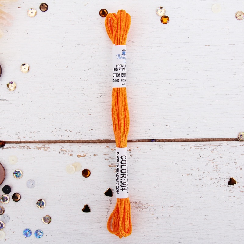 Tangerine Premium Cotton Embroidery Floss – Six Strand Thread – No. 304