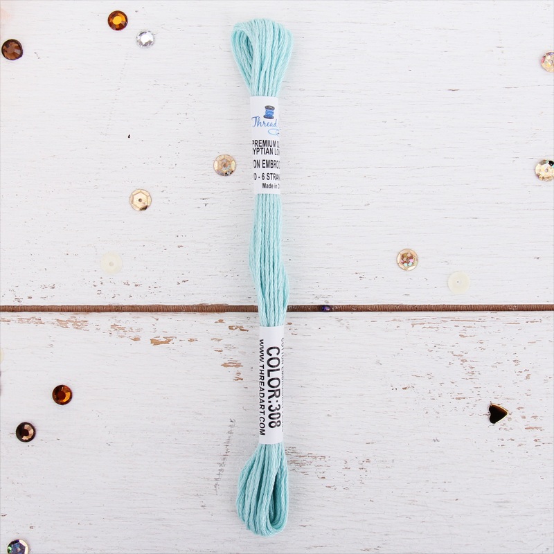Very Light Aqua Premium Cotton Embroidery Floss – Six Strand Thread – No. 308