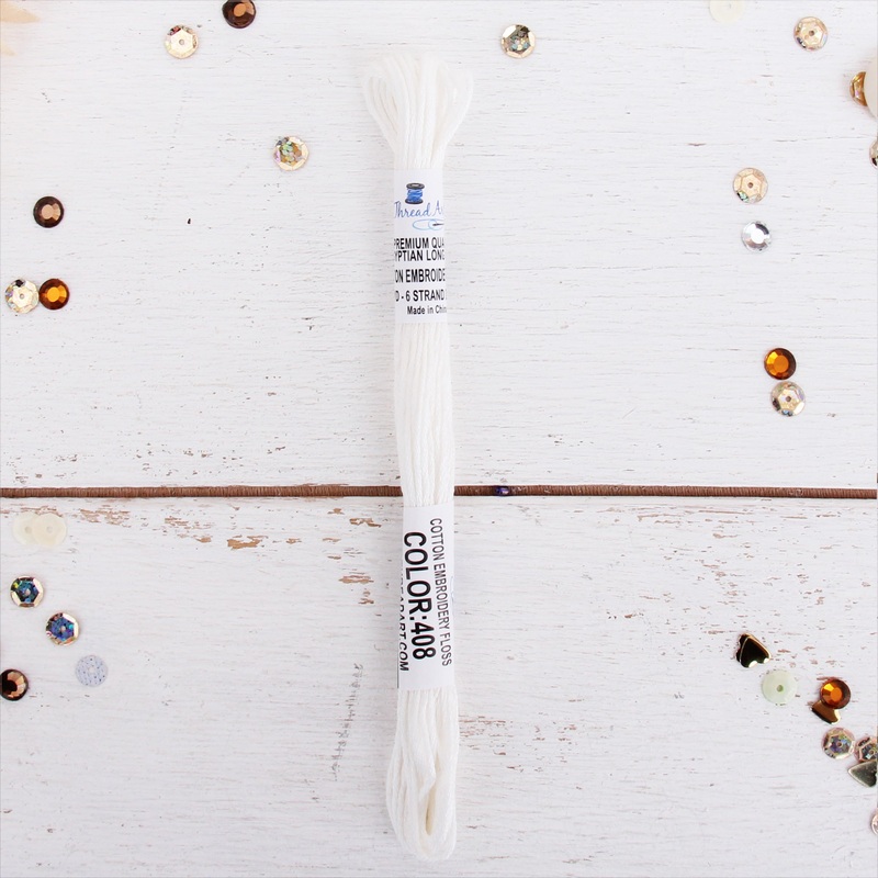 White Premium Cotton Embroidery Floss – Six Strand Thread – No. 408