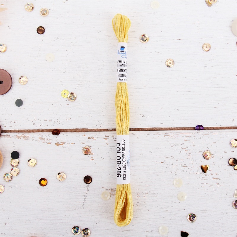 Yellow Premium Cotton Embroidery Floss – Six Strand Thread – No. 206
