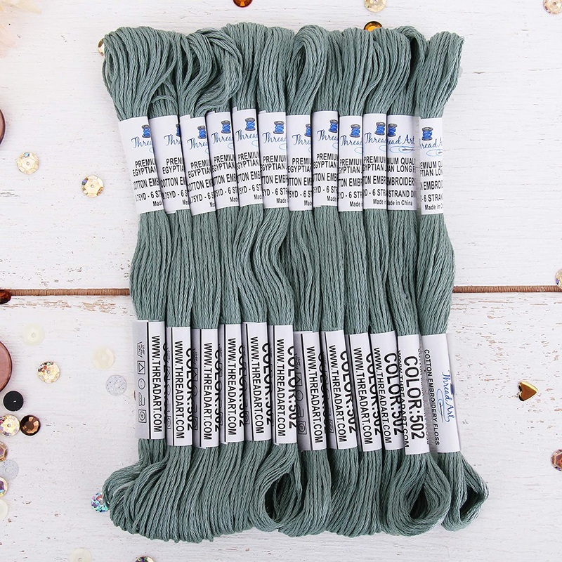 Antique Grey Premium Cotton Embroidery Floss – Box of 12 – Six Strand Thread – No. 502