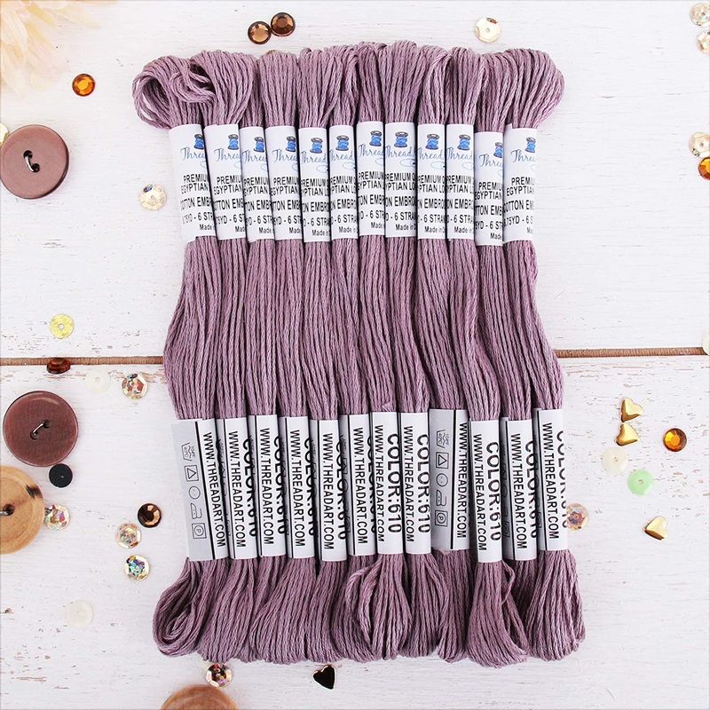 Antique Violet Premium Cotton Embroidery Floss – Box of 12 – Six Strand Thread – No. 610