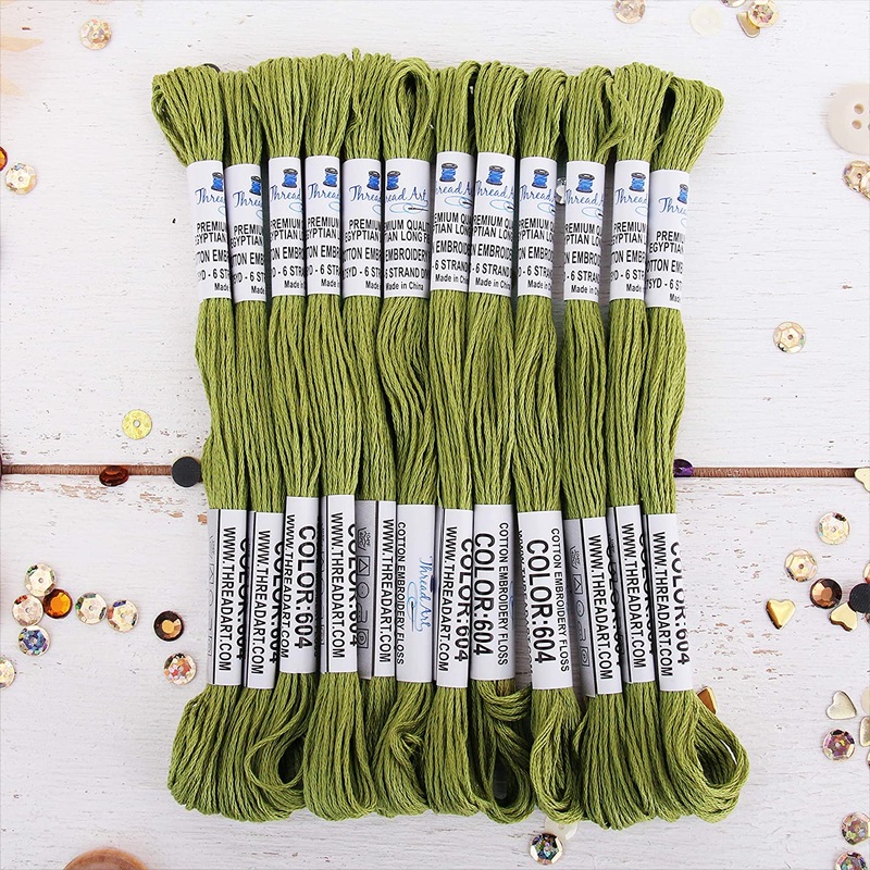 Avocado Premium Cotton Embroidery Floss – Box of 12 – Six Strand Thread – No. 604
