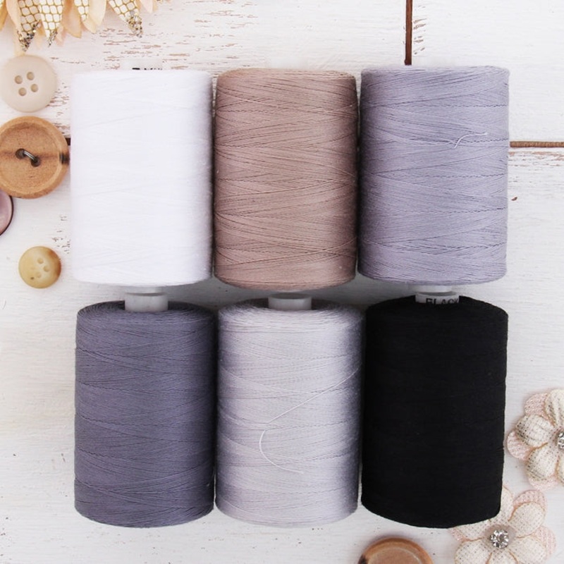 Cotton Quilting Thread Set – 6 Grey Tones – 1000 Meters