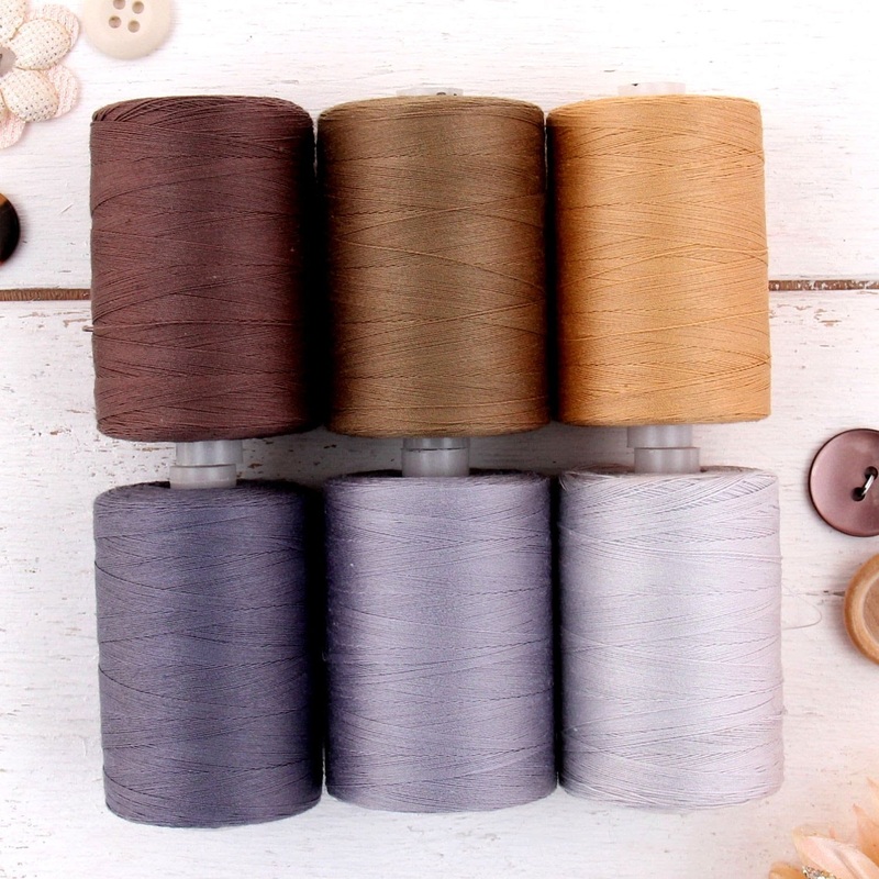 Cotton Quilting Thread Set – 6 Traditional Tones – 1000 Meters