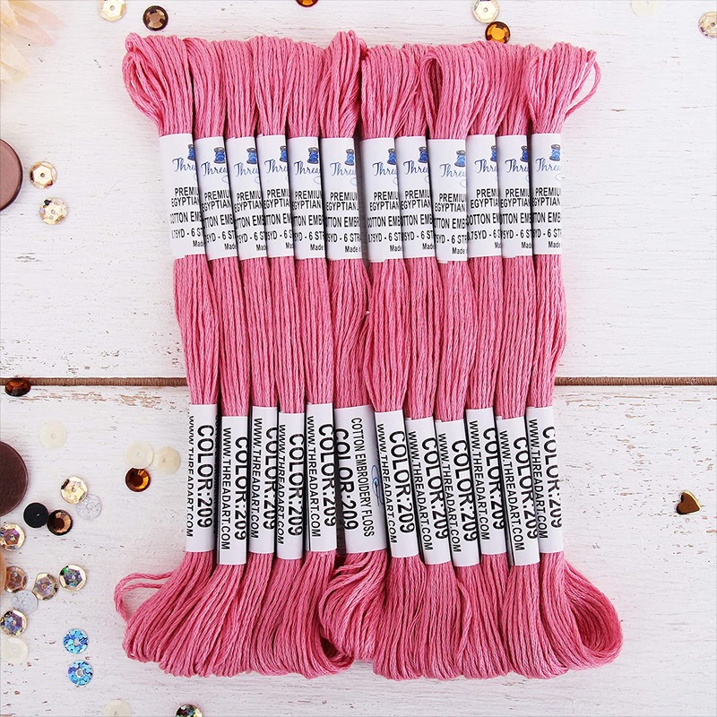 Dusty Rose Premium Cotton Embroidery Floss – Box of 12 – Six Strand Thread – No. 209