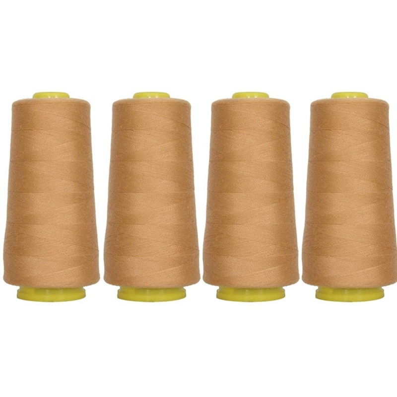 Four Cone Set of Polyester Serger Thread – Lt Tan 306 – 2750 Yards Each