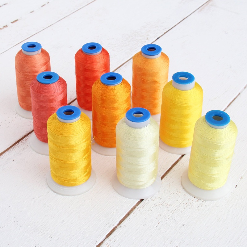 9 Cone Sunrise Color Builder Polyester Thread Set – 1000m Cones – Brilliant Finish