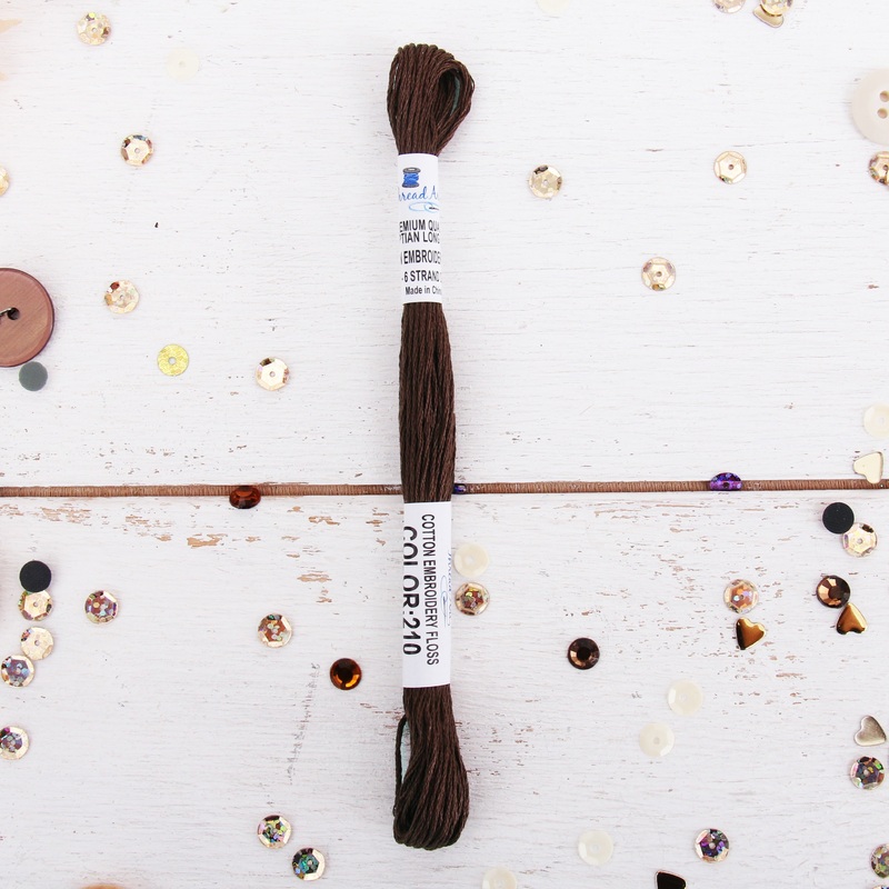 Coffee Brown Premium Cotton Embroidery Floss – Six Strand Thread – No. 210