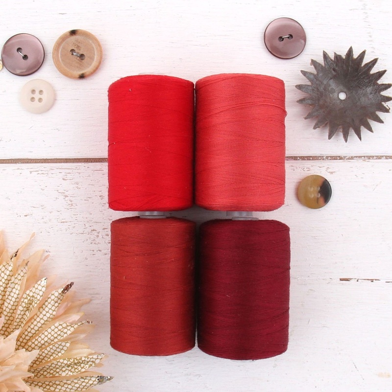 Cotton Quilting Thread Set – 4 Red Tones – 1000 Meters