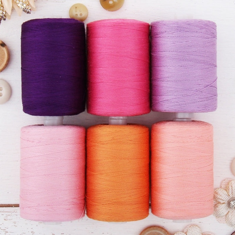 Cotton Quilting Thread Set – 6 Pastel Tones – 1000 Meters