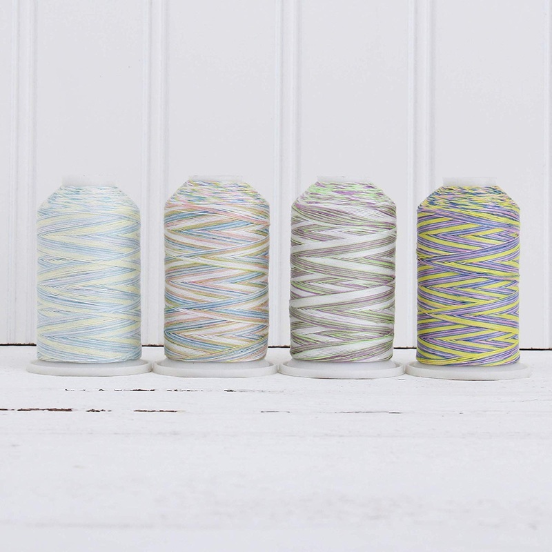 Cotton Variegated Thread Set – 4 Cone Collection of Multicolor Pastel Colors