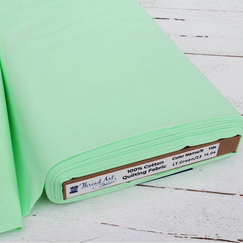 Premium Cotton Quilting Fabric Sold By The Yard – Solid Lt. Green