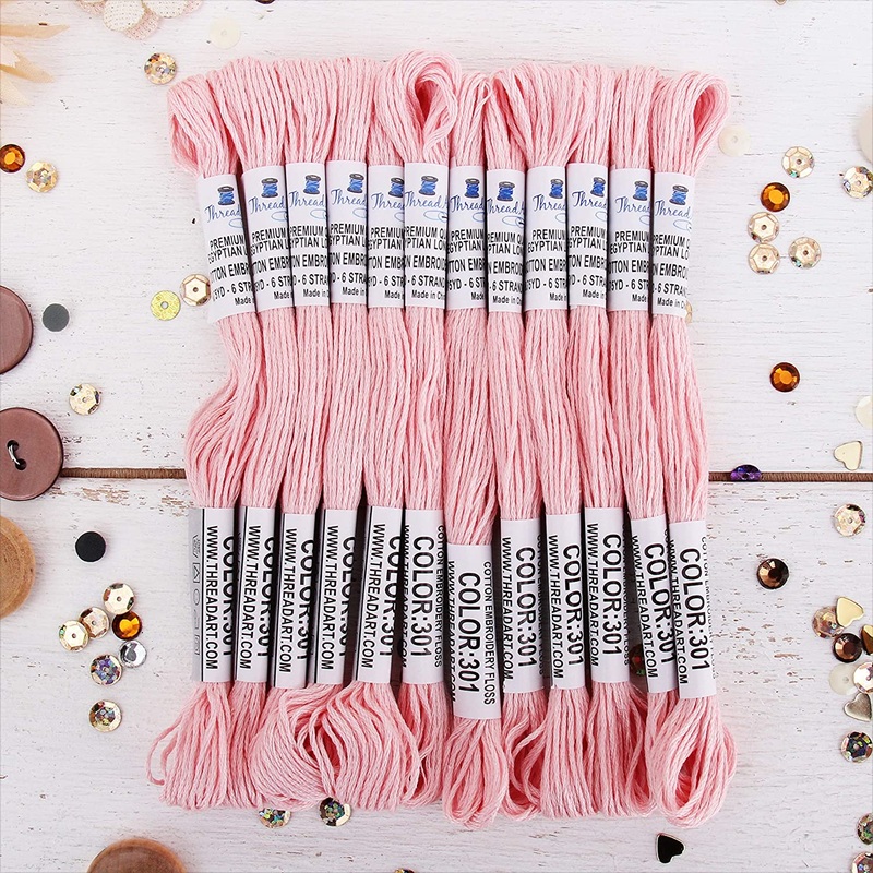 Very Light Pink Premium Cotton Embroidery Floss – Box of 12 – Six Strand Thread – No. 301