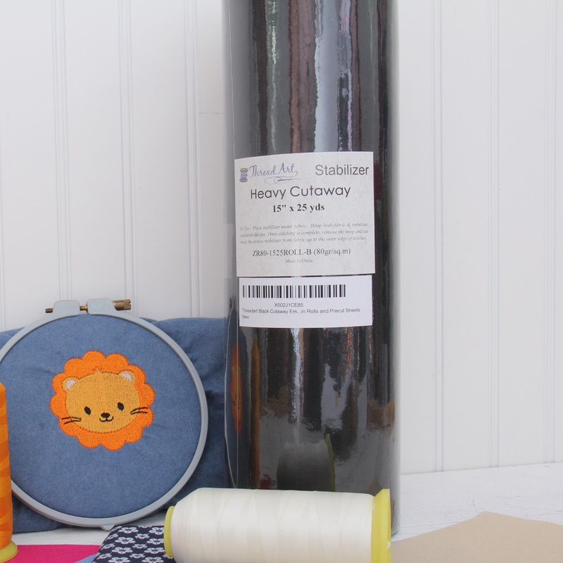 Black Heavy Cutaway Embroidery Stabilizer – 15 inch 25 yd roll