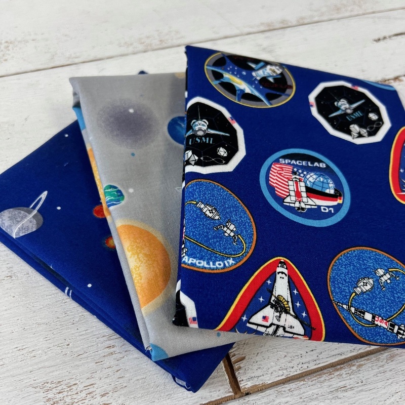 Clearance Fabric Bundle -Nasa Space – 3 Half Yard Cuts of Cotton Fabric