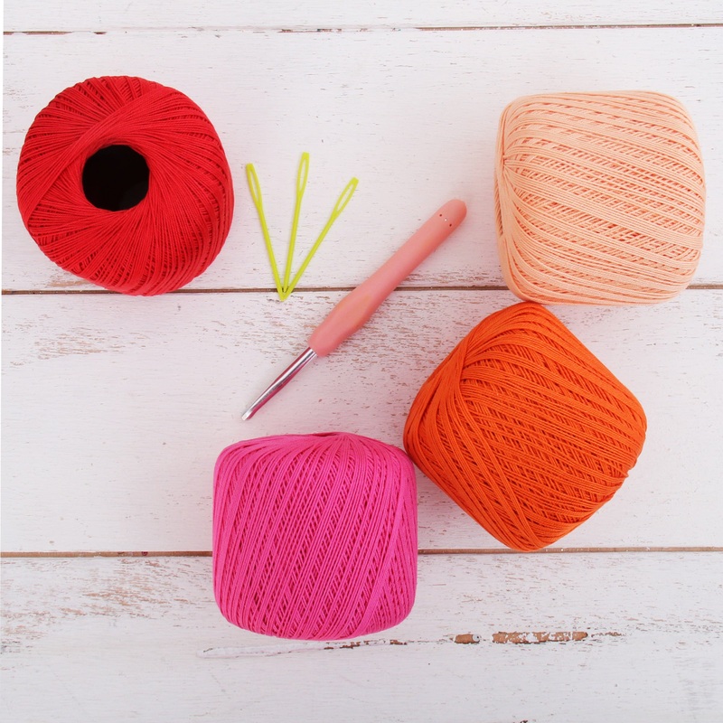 Cotton Crochet Thread Set – Flower Child Colors – Size 10 – Four 175 Yd Balls