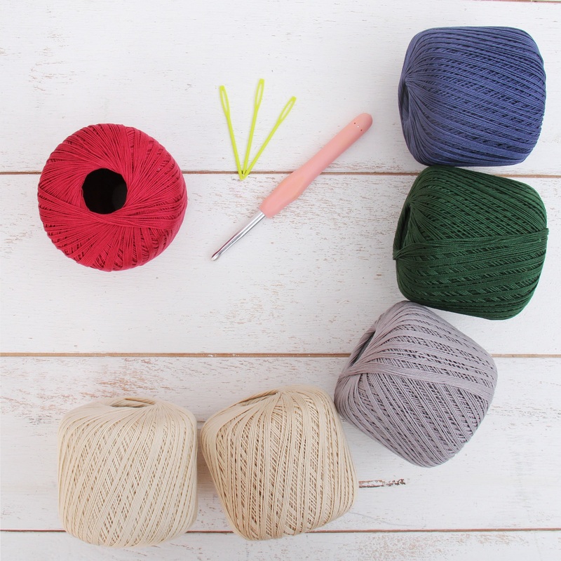 Cotton Crochet Thread Set – Gemstone Colors – Size 10 – Six 175 Yd Balls