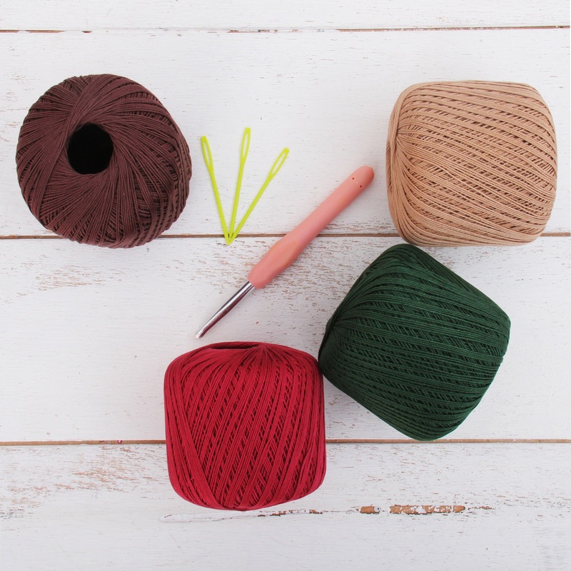 Cotton Crochet Thread Set – Jewel Colors – Size 10 – Four 175 Yd Balls