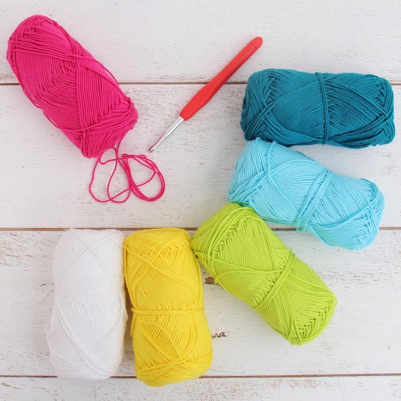 Crochet 100% Pure Cotton Yarn #2 Set – 6 Pack of Spring Flower Colors – Sport Weight