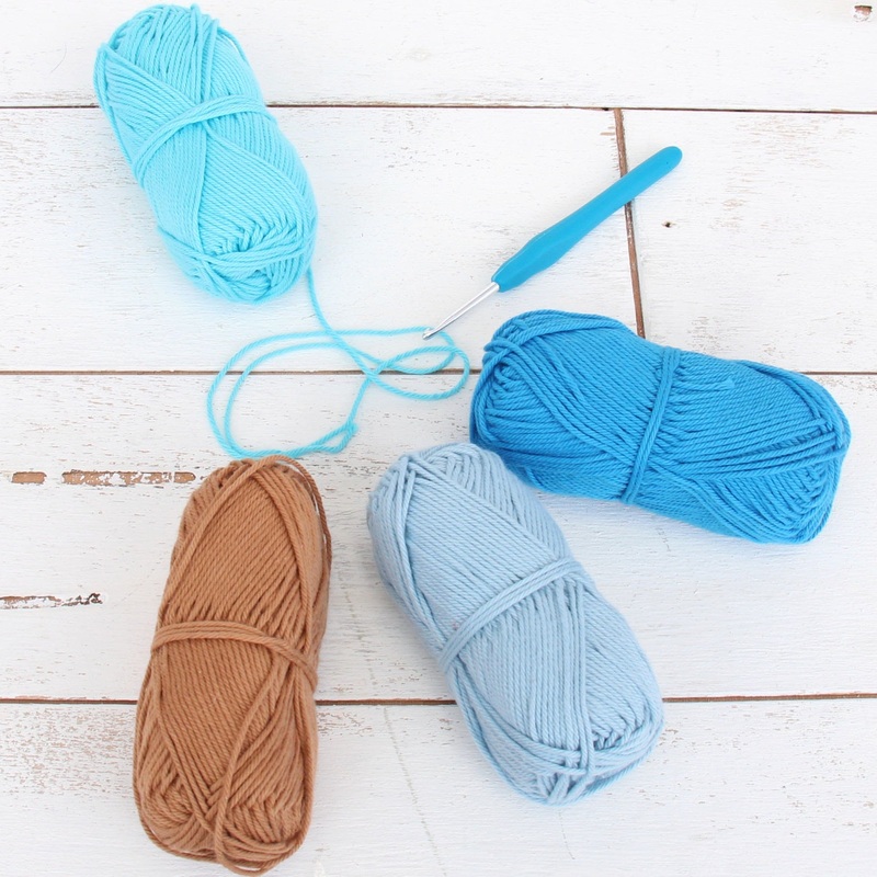 Crochet 100% Pure Cotton Yarn #4 Set  – 4 Pack of Beach Vibe Colors