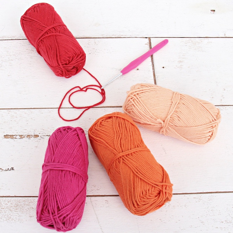 Crochet 100% Pure Cotton Yarn #4 Set  – 4 Pack of Flower Child Colors