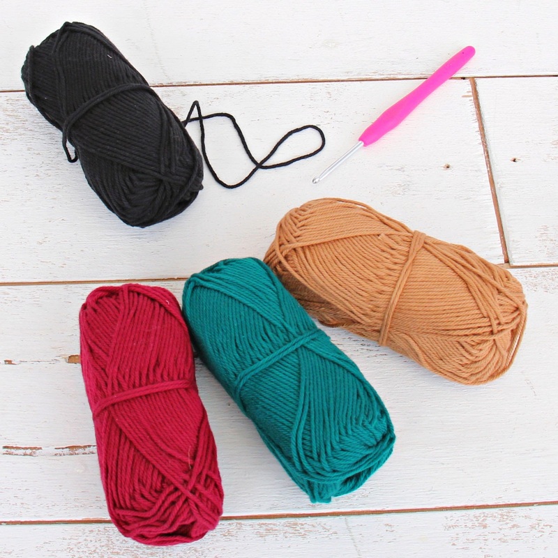 Crochet 100% Pure Cotton Yarn #4 Set  – 4 Pack of Jewel Tone Colors