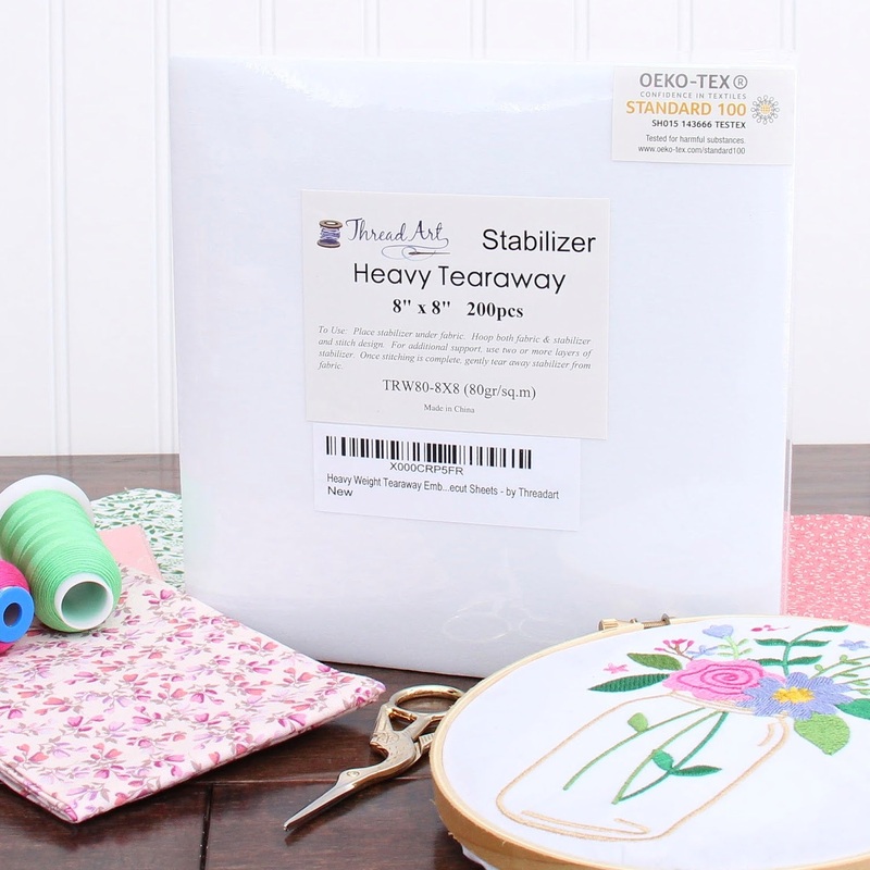 Heavy Tearaway Embroidery Stabilizer – 8×8 200 precut sheets