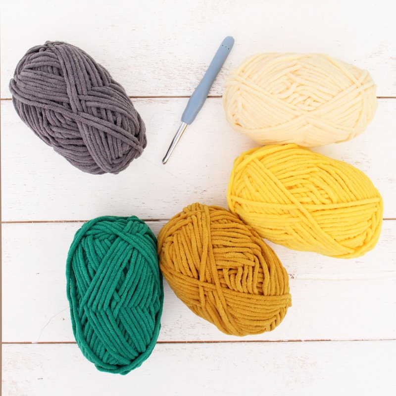 Super Soft Chenille Yarn Set – Daffodil Colors – Pack of 5 Skeins – #5-50 Gram Skeins – 60 yds each