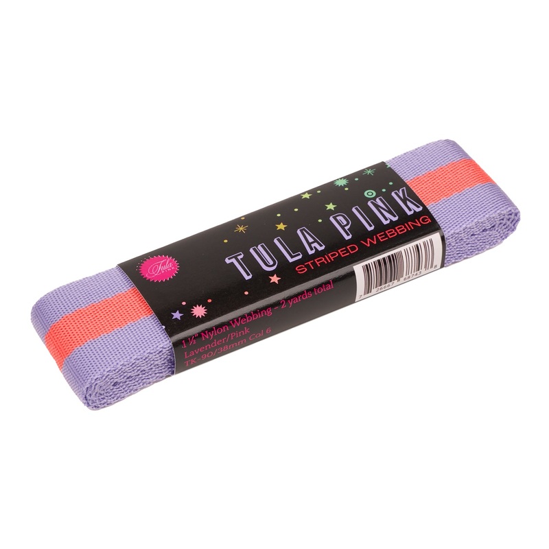 2yd Lavender and Pink – 1.5″ Nylon Webbing – by Tula Pink