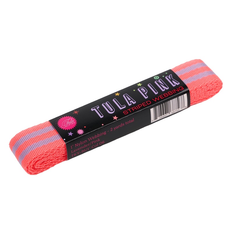 2yd Lavender/Pink – 1″ Nylon Webbing – by Tula Pink