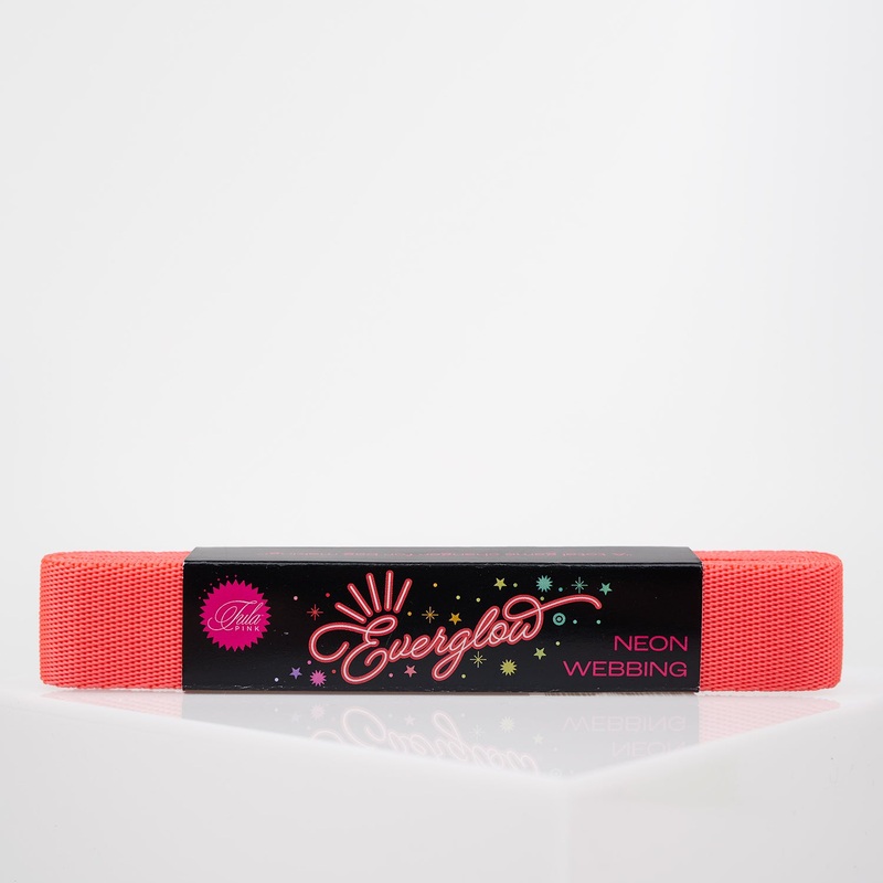 2yd Lunar/Orange – 1″ Nylon Webbing – by Tula Pink