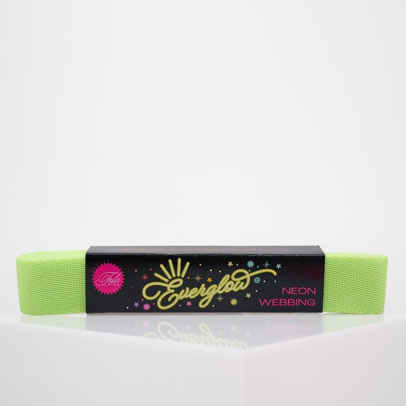 2yd MoonBeam/Neon – 1″ Nylon Webbing – by Tula Pink