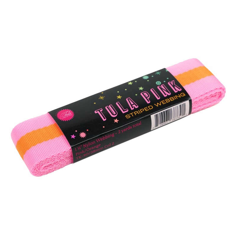 2yd Pink and Orange – 1.5″ Nylon Webbing – by Tula Pink